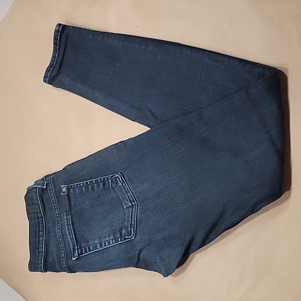 7 For All Mankind, The Skinny Dark Wash Blue Jeans. Size 28, GUC